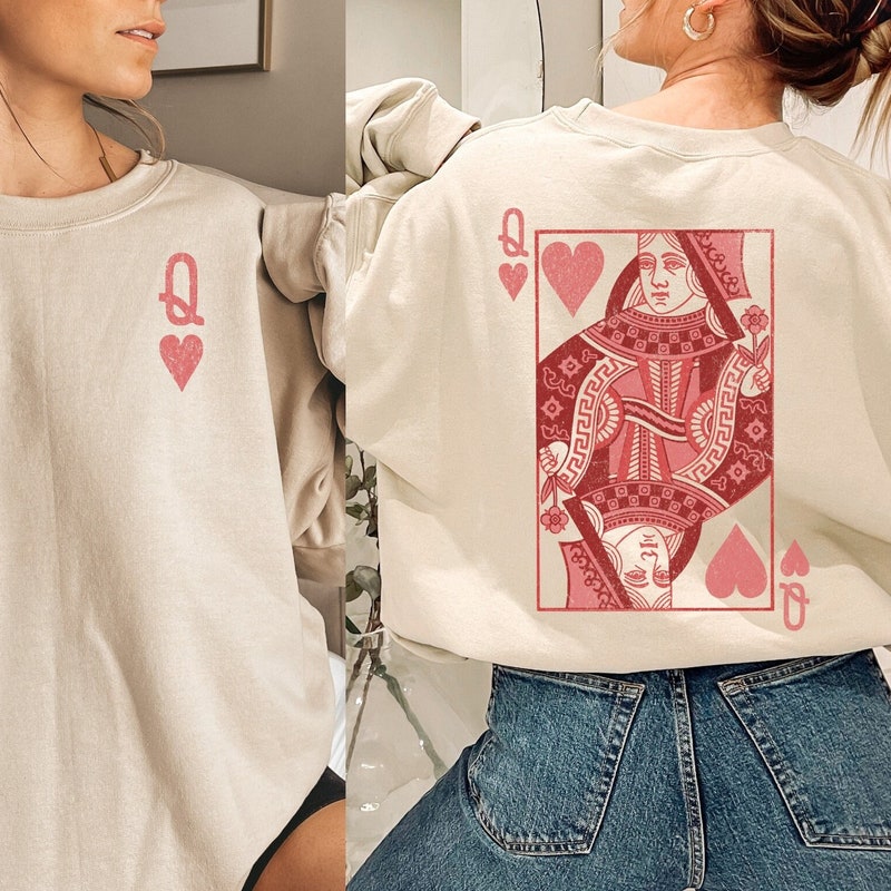 Queen of Hearts Sweatshirt, Funny Valentines Day Sweatshirt, Teacher Valentines Shirt, Nurse Valentines Tshirt Gift, Alice in Wonderland Tee