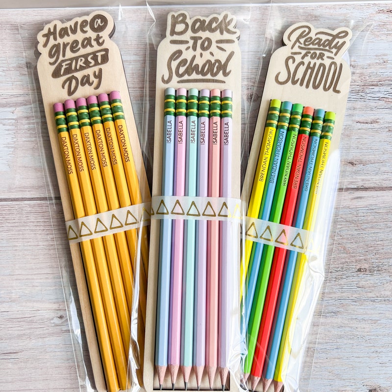 Personalized Pencils Gift Set, Ticonderoga Pencils, Pack Of 6, Engrave Your Name, Starting School Back to School Gift, School Supplies