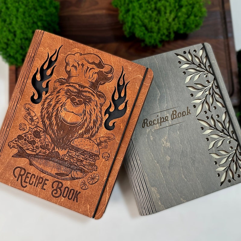 Personalized Wooden Recipe Book Binder Custom Journal Cookbook Notebook Fathers Day gift Daddy Gift Daughter Birthday Gift Gift Moms