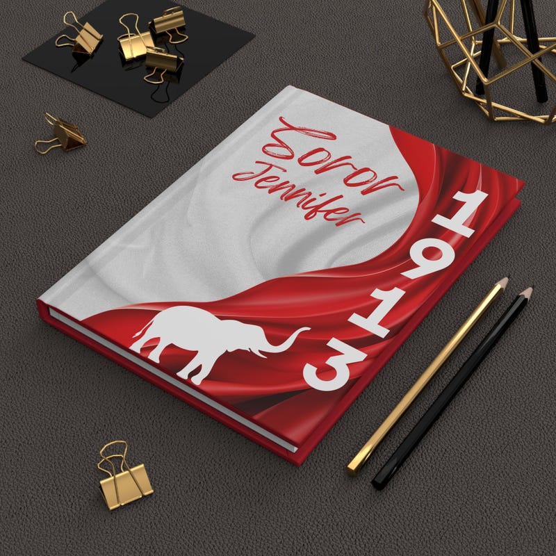 Red & White Notebook, Delta Sigma Theta Gift, Sorority Gift,1913 Diary, Unique Notebook
