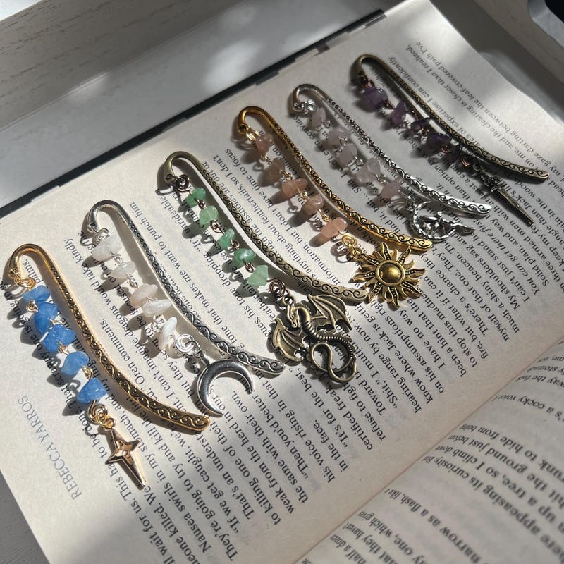 Crystal Hook Bookmark | Dragon | Fairy | Sun and Moon Bookmark | Fantasy Bookmark | Wire Bookmark | Gifts for Readers | Custom Bookmark
