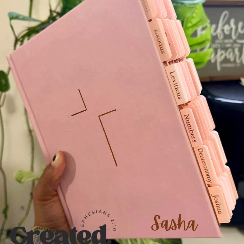 pink NIV JESUS BIBLE, Bible with tabs, personalized gifts, pink hard cover