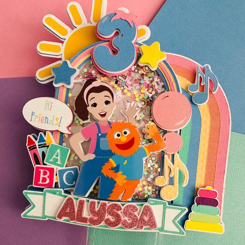 Hi friends Cake topper | sticky bubble gum | Ms.R| preschool cake topper