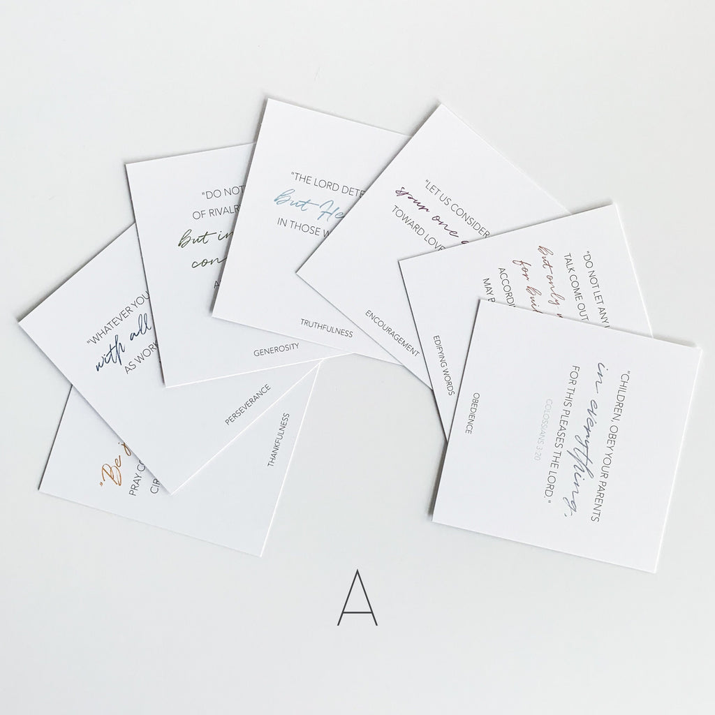 Scripture Cards, Set of 7 Bible Verse Cards, Christian Gift, Parenting gifts, Gifts for Mom, Mothers Day Gifts, Scripture Memory Prints