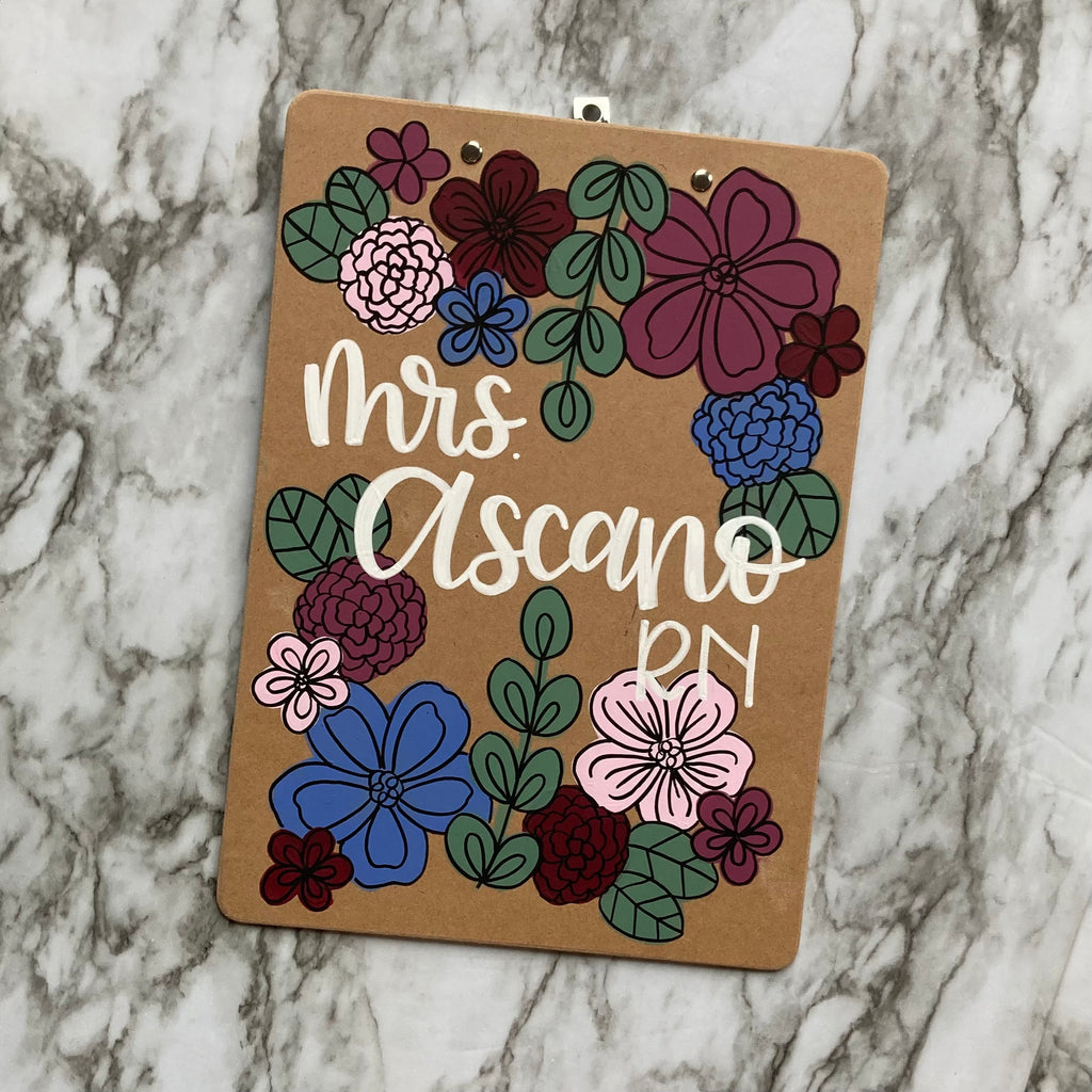 Hand painted Clipboard for Teachers, Hand painted Clipboard for Nurses, Teacher Appreciation Gift, Gift for Student Teacher, Graduation Gift