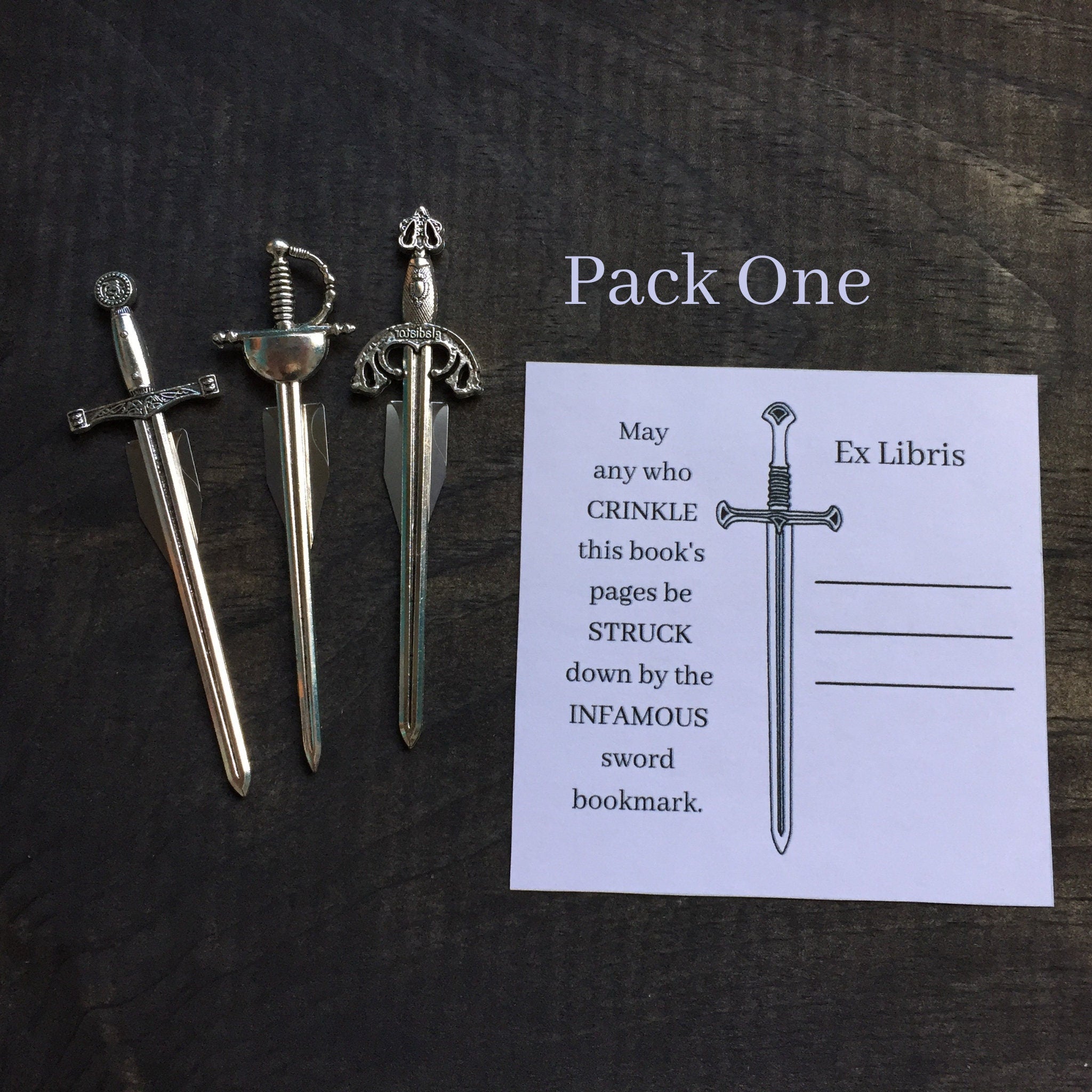 Sword Bookmarks with Clip, Sword Bookplates, Pack of Three or Four | Medieval Fantasy Blades and Daggers | Gifts for Him, Gift for Readers
