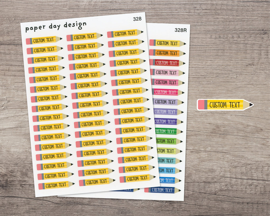 CUSTOM Pencil Label Sticker for Planners or Calendars [328]