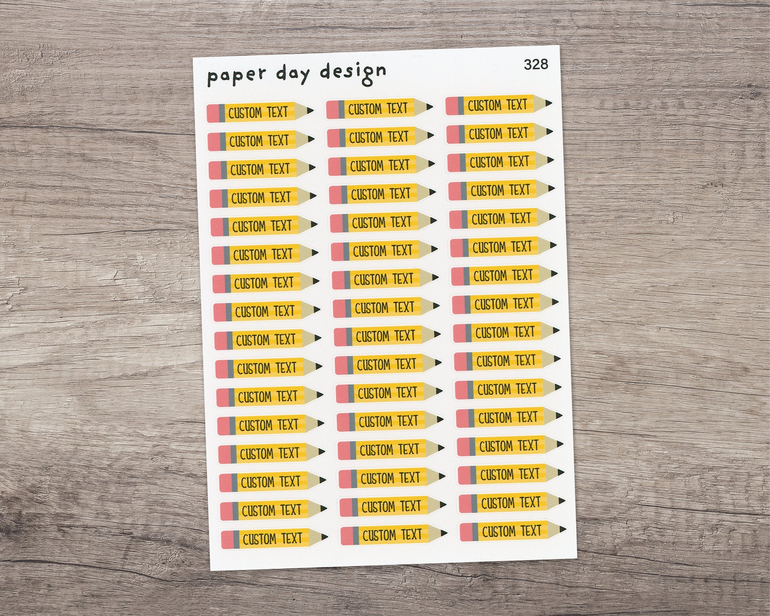 CUSTOM Pencil Label Sticker for Planners or Calendars [328]