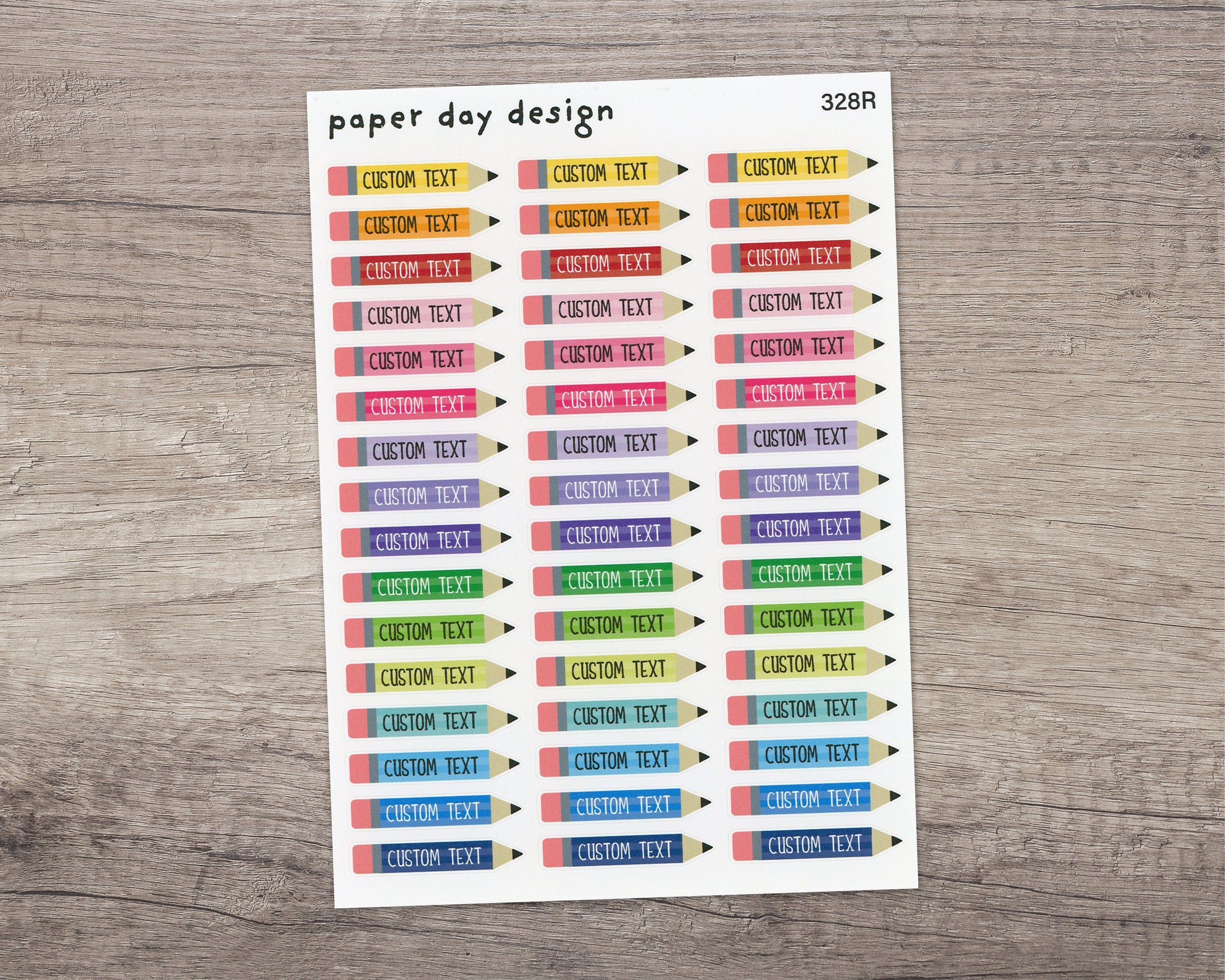 CUSTOM Pencil Label Sticker for Planners or Calendars [328]