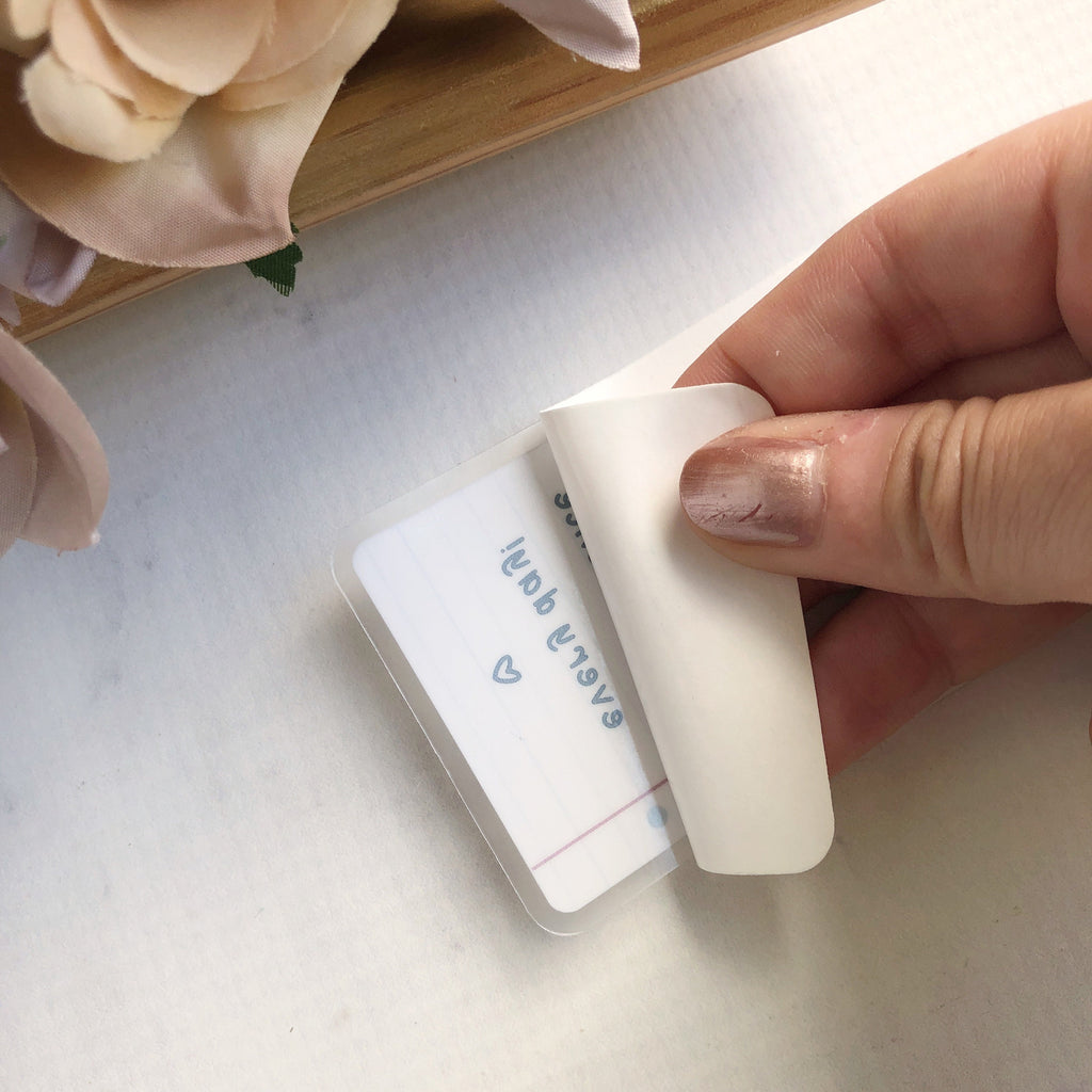 Note to Self: You Are Making a Difference Every Day - Lined Paper + Pencil Design WATERPROOF Sticker, 3" Clear Waterbottle + Laptop Sticker