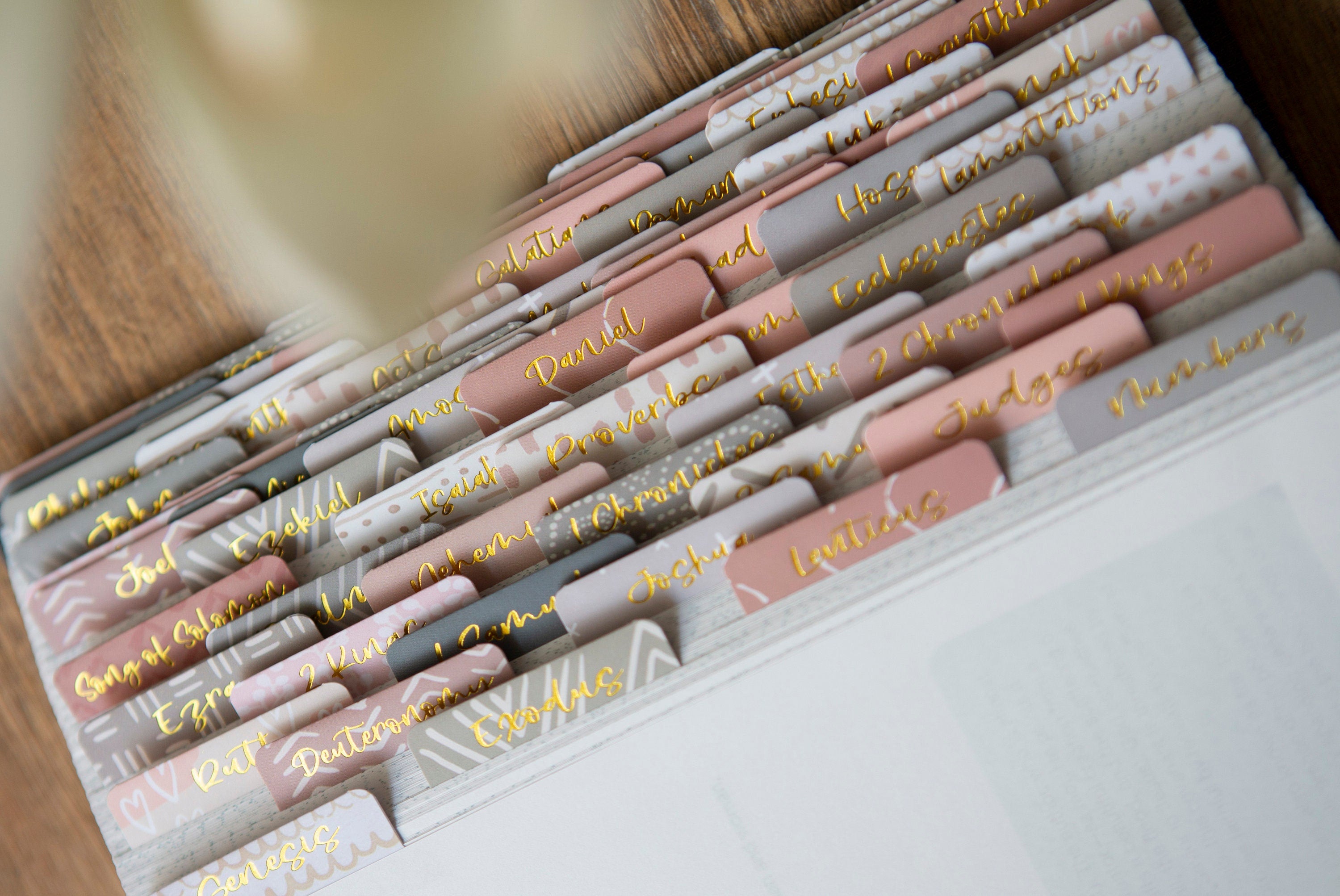 Bible Tabs | Laminated Bible Tabs | Tabs for the Bible | Pretty Bible Tab | Gifts for Christian Women | Bible Index Tabs with Gold Letters