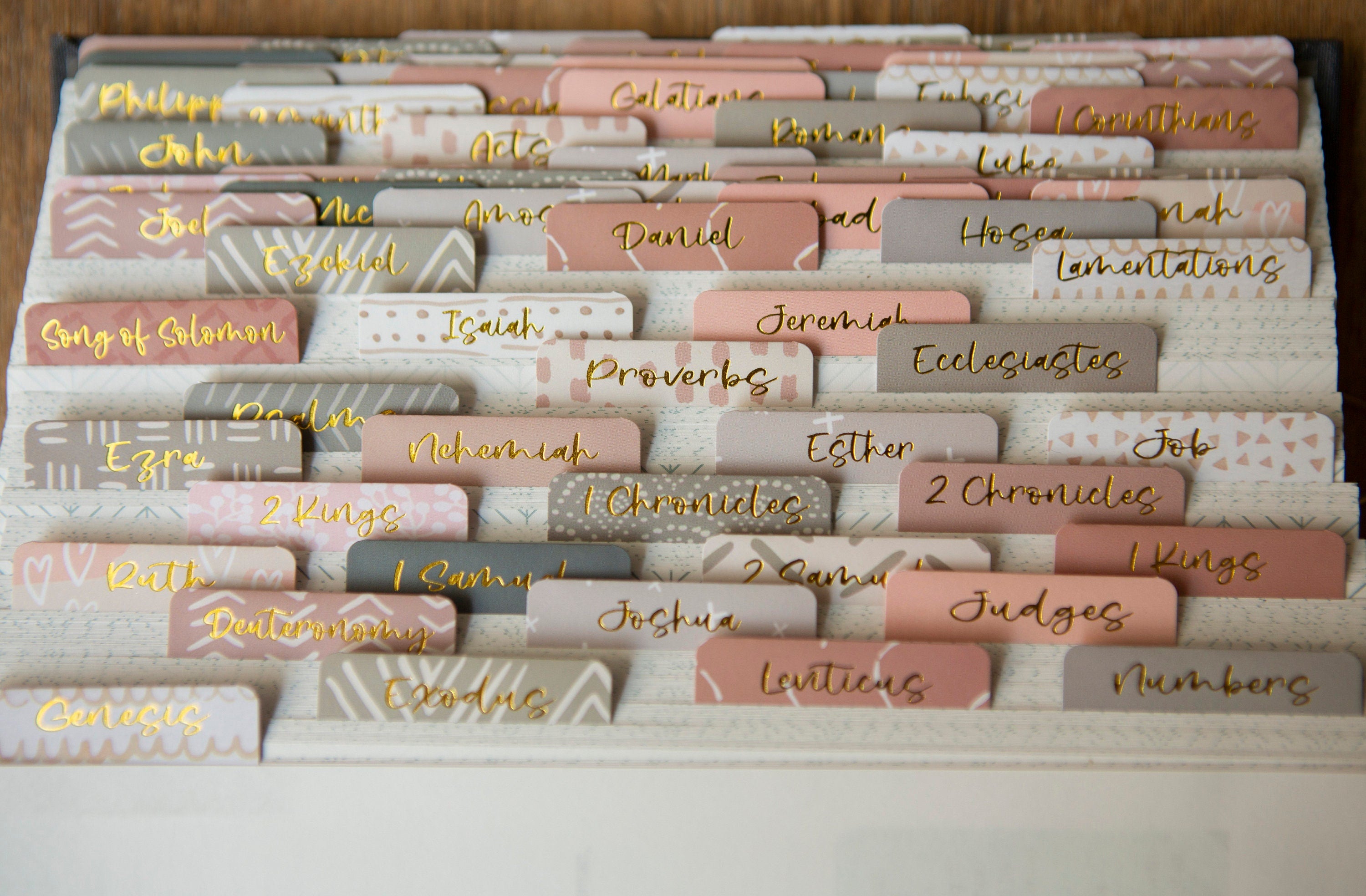 Bible Tabs | Laminated Bible Tabs | Tabs for the Bible | Pretty Bible Tab | Gifts for Christian Women | Bible Index Tabs with Gold Letters