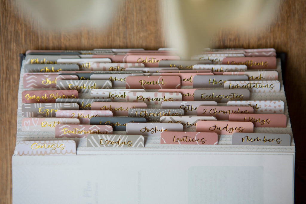 Bible Tabs | Laminated Bible Tabs | Tabs for the Bible | Pretty Bible Tab | Gifts for Christian Women | Bible Index Tabs with Gold Letters
