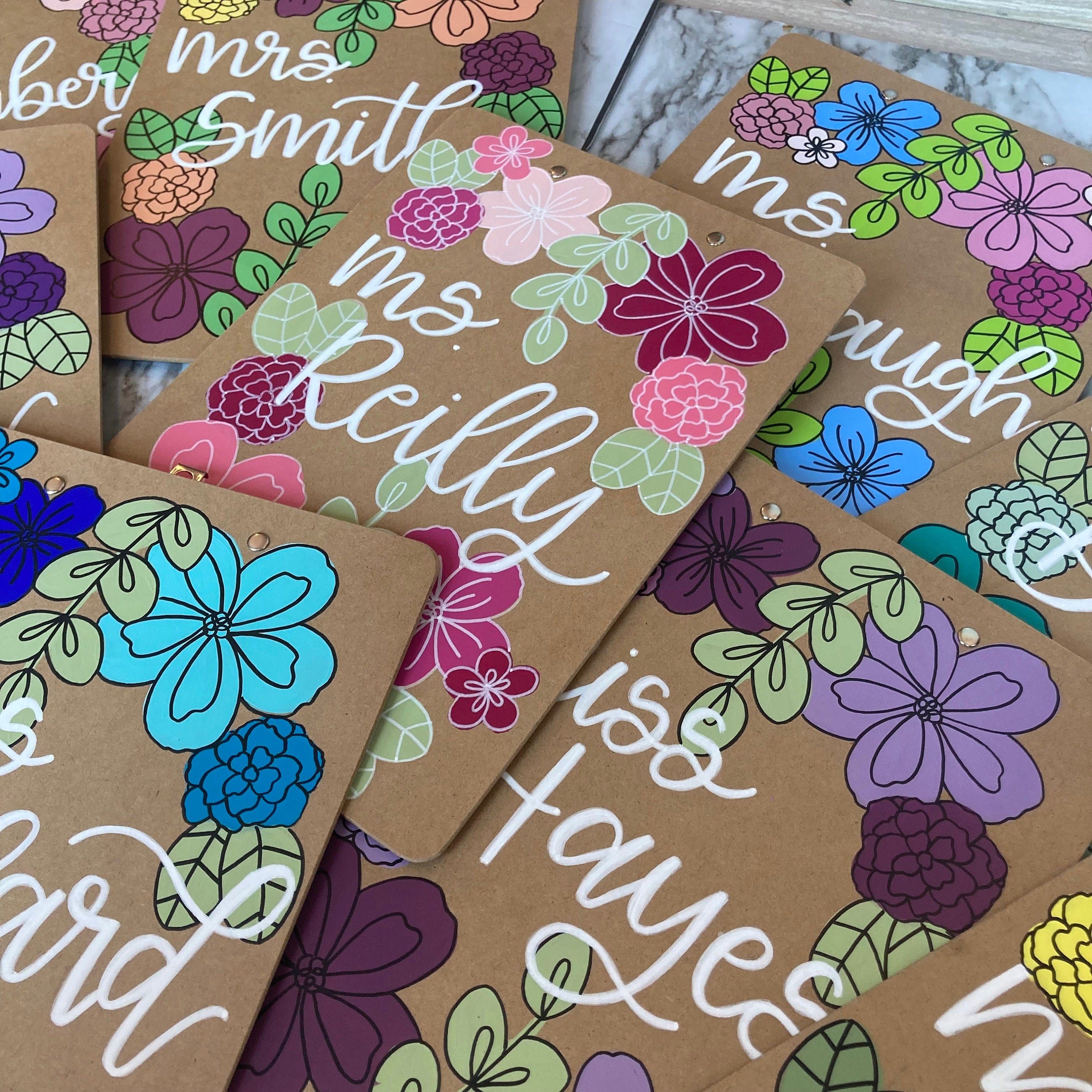 Hand painted Clipboard for Teachers, Hand painted Clipboard for Nurses, Teacher Appreciation Gift, Gift for Student Teacher, Graduation Gift