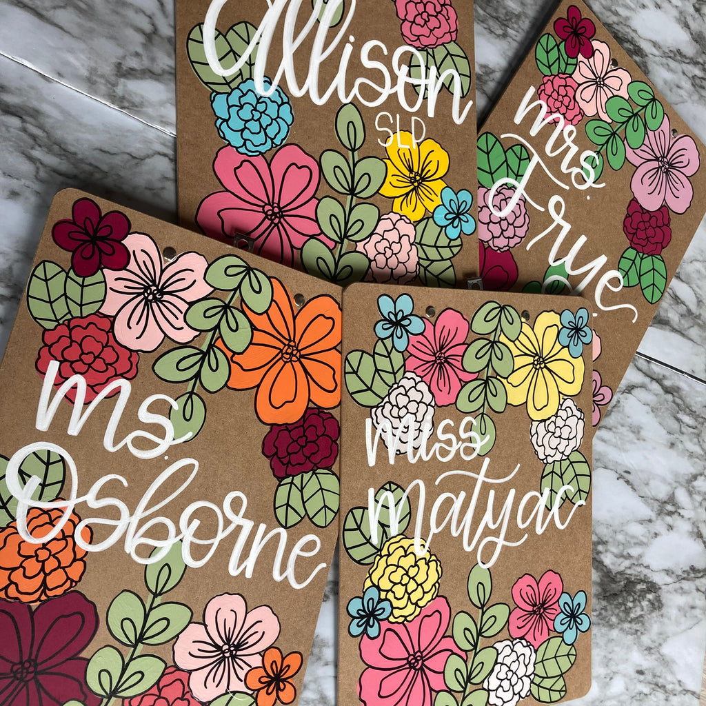 Hand painted Clipboard for Teachers, Hand painted Clipboard for Nurses, Teacher Appreciation Gift, Gift for Student Teacher, Graduation Gift