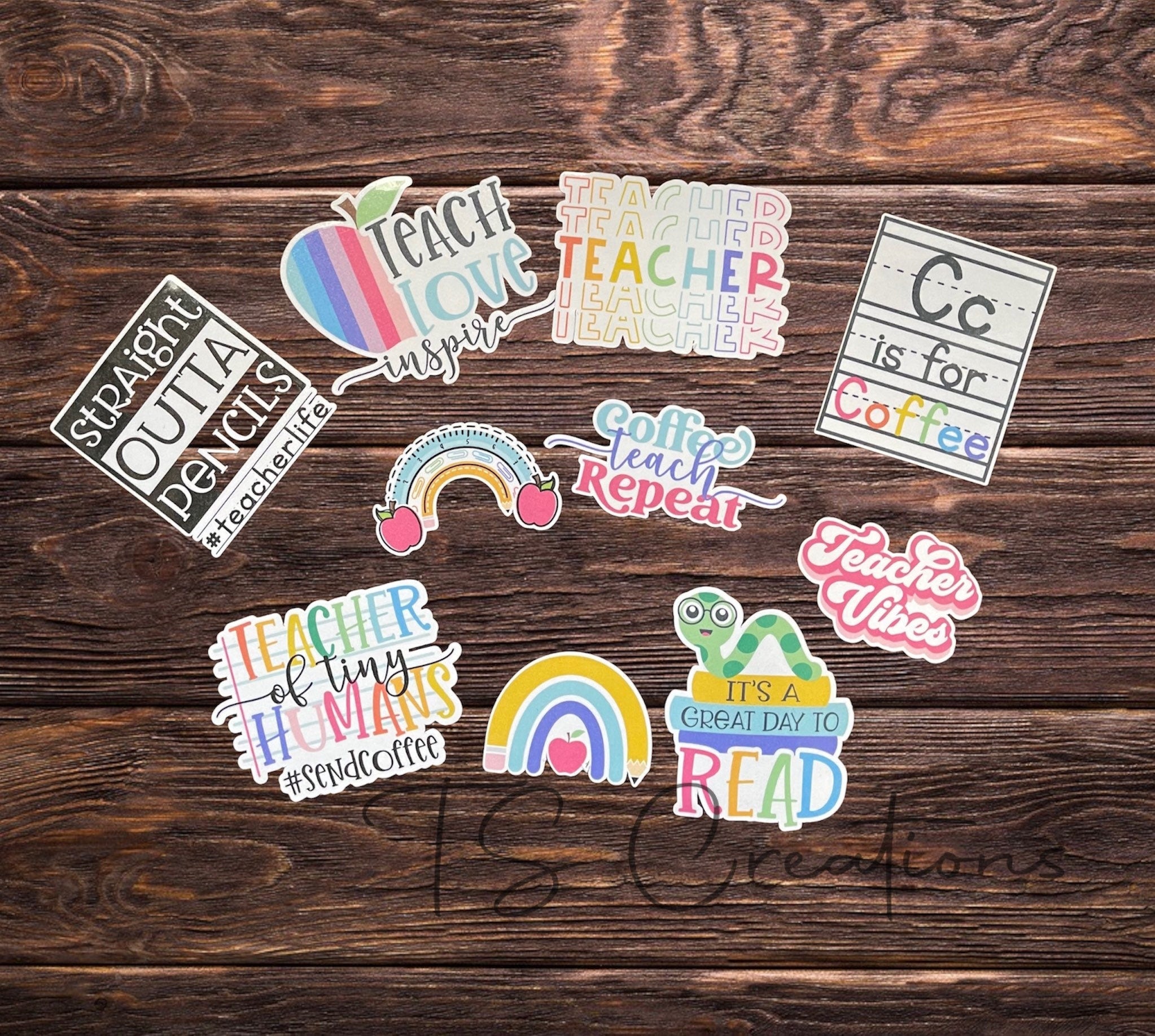 Teacher Appreciation Sticker Pack. Vibrant, Educational stickers for Classroom Decor & Teacher Gifts. Teacher Planners, Grading.