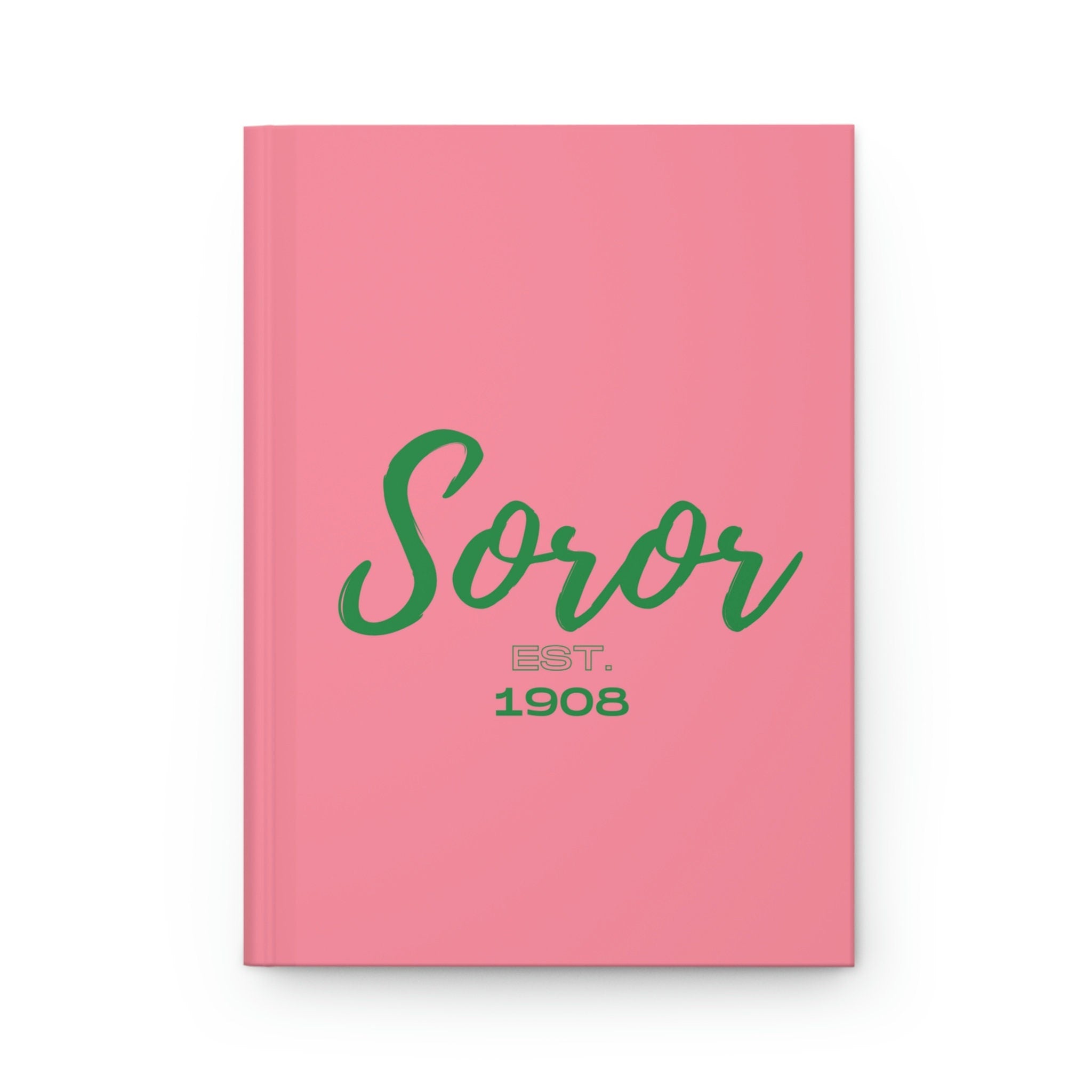 Soror EST 1908 (Salmon Pink Cover) Hardcover Journal Matte | Diary | Pink and Green | AKA Inspired | Sorority Gifts