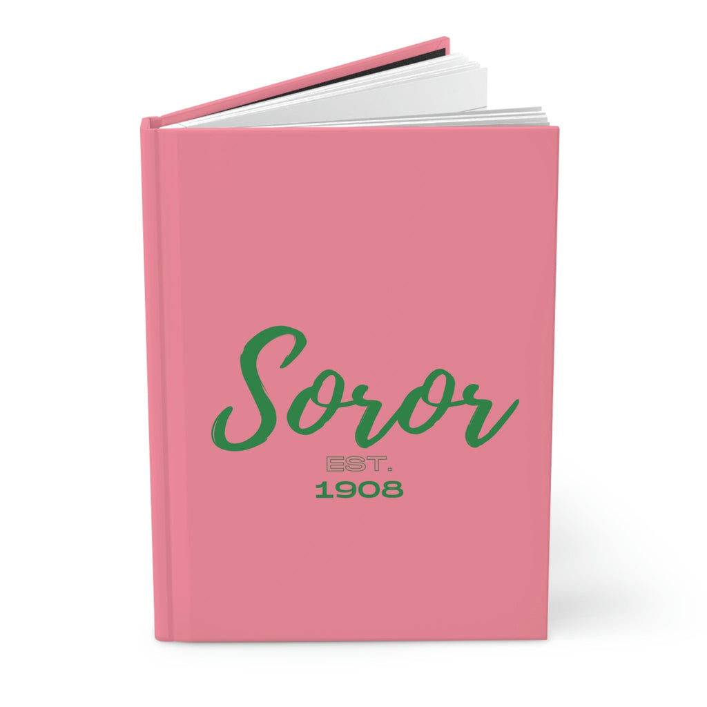 Soror EST 1908 (Salmon Pink Cover) Hardcover Journal Matte | Diary | Pink and Green | AKA Inspired | Sorority Gifts