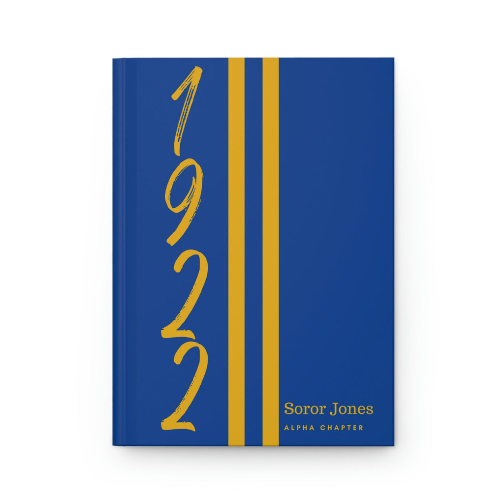 Personalized 1922 Jersey (Blue Cover) Hardcover Journal Matte | Diary | Blue and Gold | 1922 | SGRho Inspired | Sorority Gifts