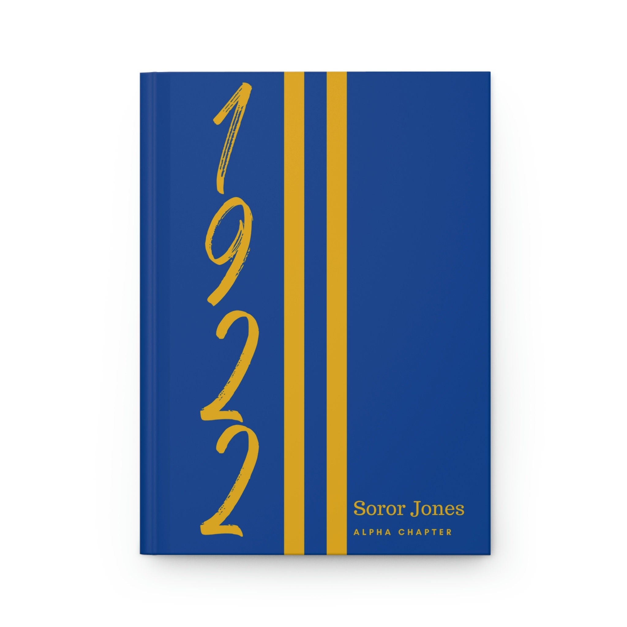 Personalized 1922 Jersey (Blue Cover) Hardcover Journal Matte | Diary | Blue and Gold | 1922 | SGRho Inspired | Sorority Gifts