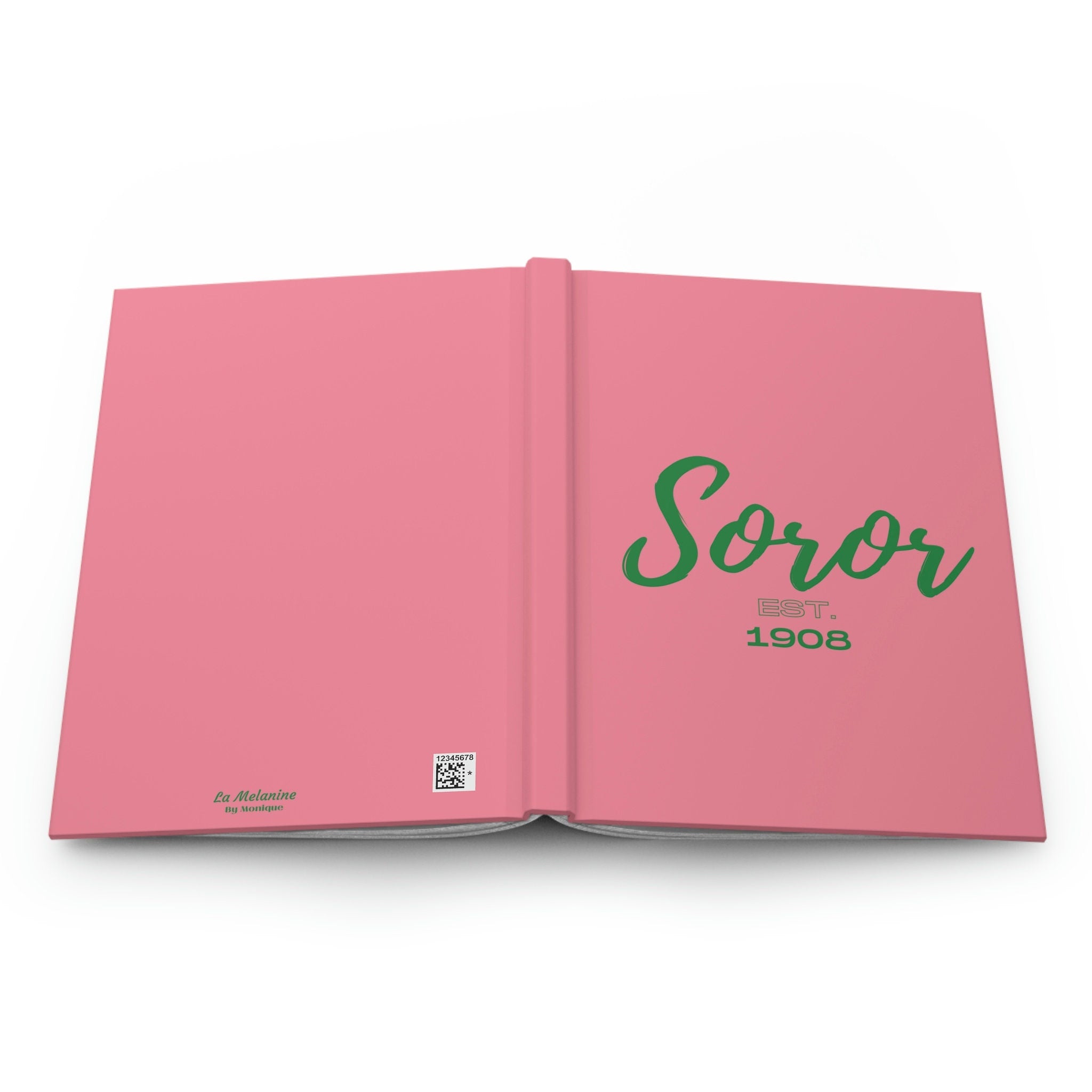 Soror EST 1908 (Salmon Pink Cover) Hardcover Journal Matte | Diary | Pink and Green | AKA Inspired | Sorority Gifts