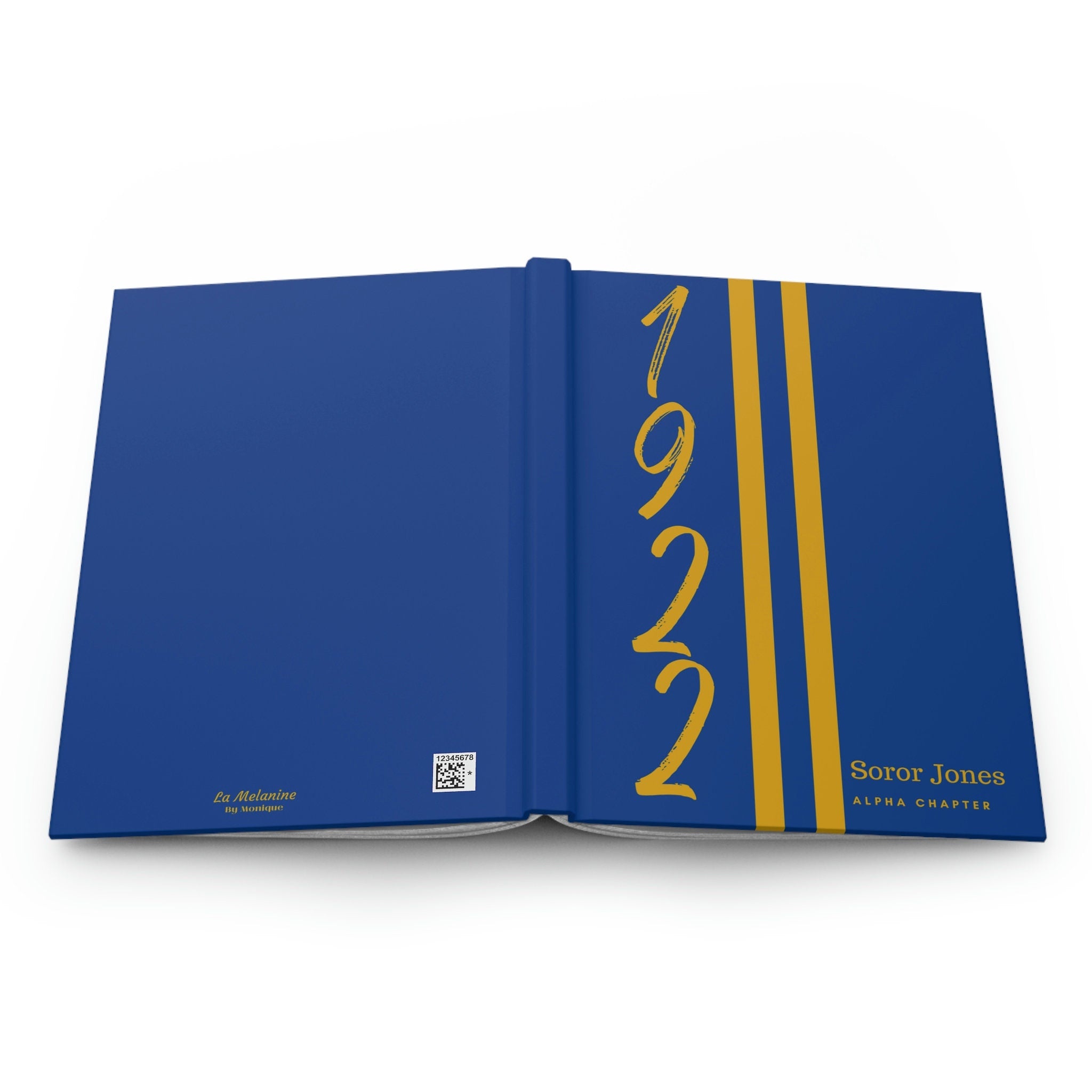 Personalized 1922 Jersey (Blue Cover) Hardcover Journal Matte | Diary | Blue and Gold | 1922 | SGRho Inspired | Sorority Gifts