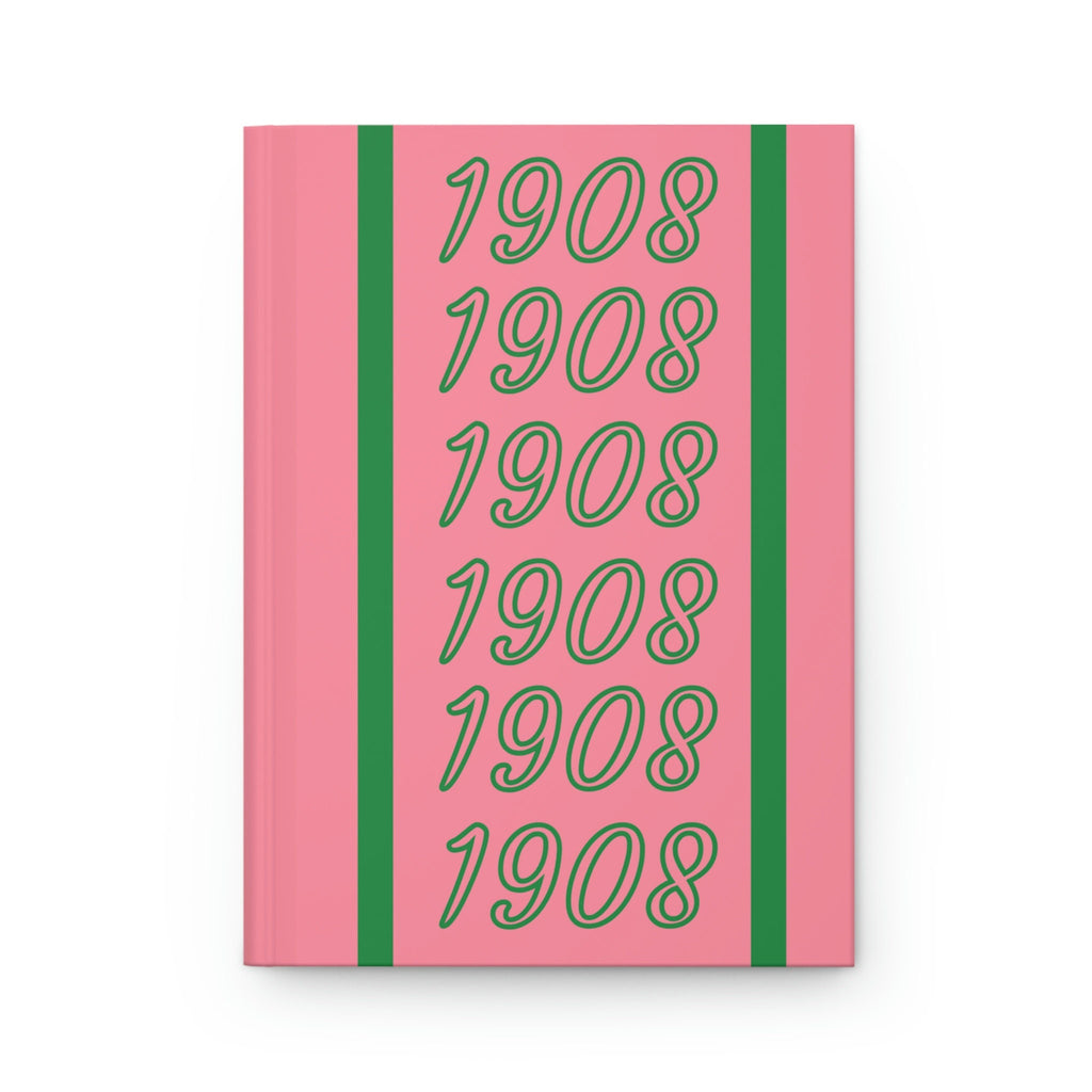 Pink & Green 1908 (Salmon Pink Cover) Hardcover Journal Matte | Diary | Salmon Pink and Apple Green | AKA Inspired | Sorority Gifts