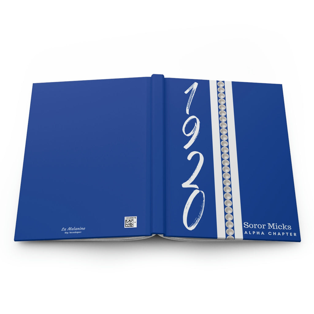 Personalized (Pearls) Zeta 1920 Jersey (Blue Cover) Hardcover Journal Matte | Diary | Blue and White | 1920 | ZPB Inspired | Sorority Gifts