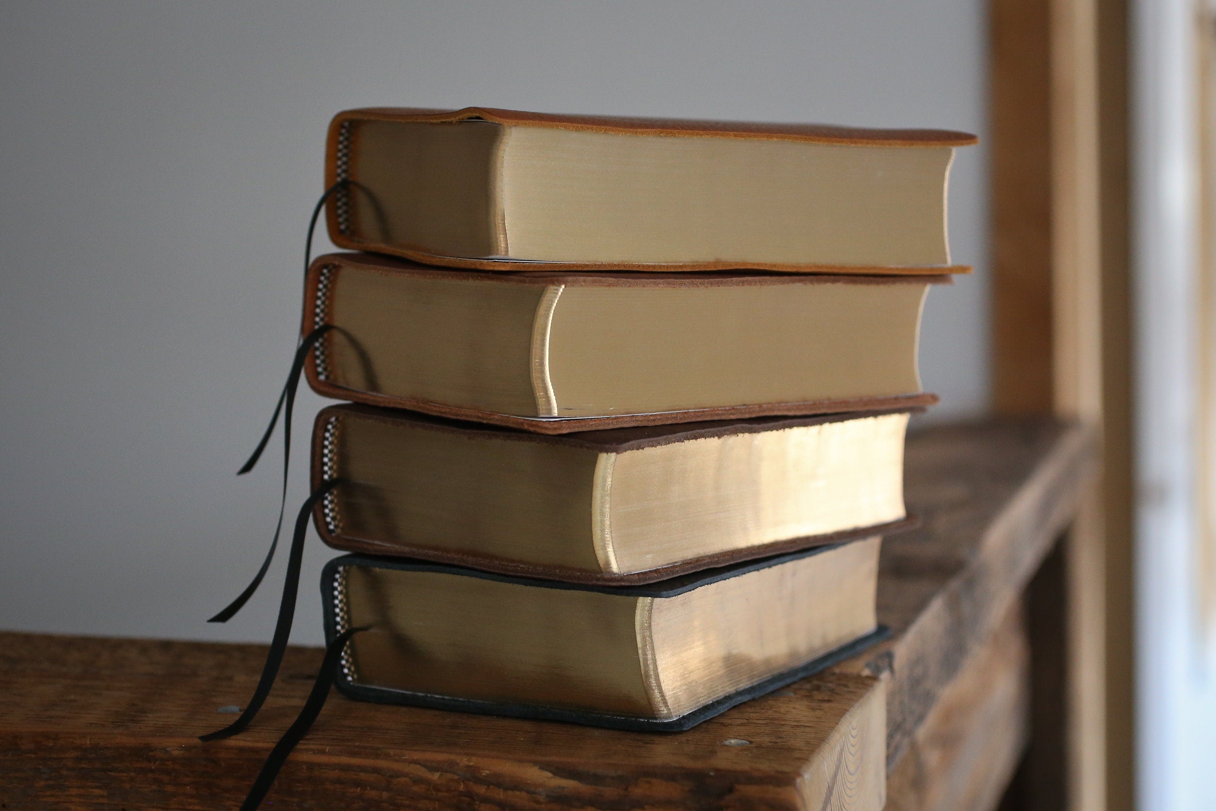 NIV Handbound Large Print Leather Bible | Full Grain, Personalized, Red Letter