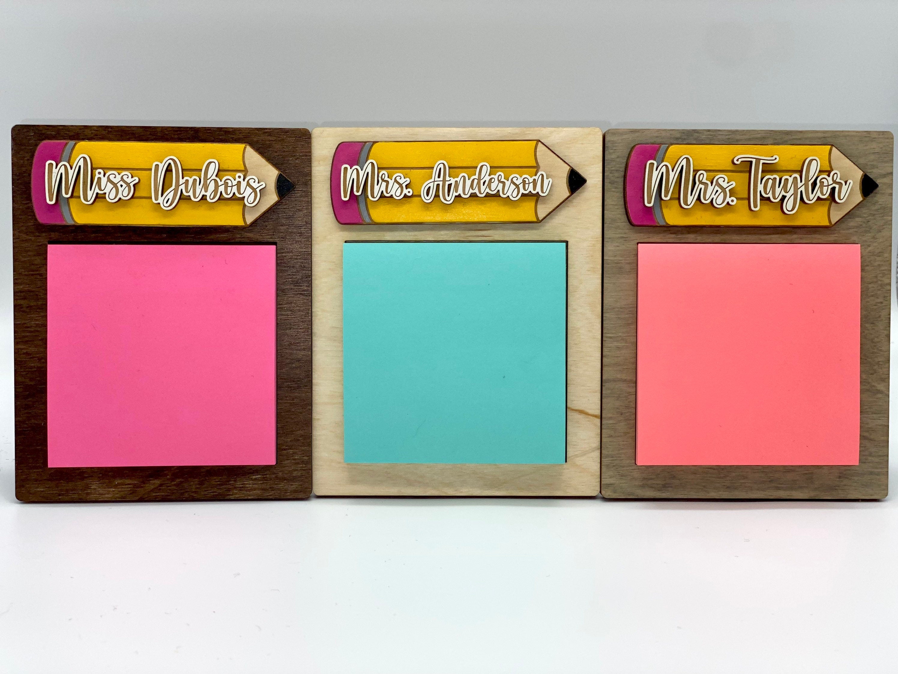 Teacher Sticky Note Pad Holder Gift | Personalized Teacher Name Gift | Student Gift For Teacher | Teacher Gift | Teacher End of Year Gift