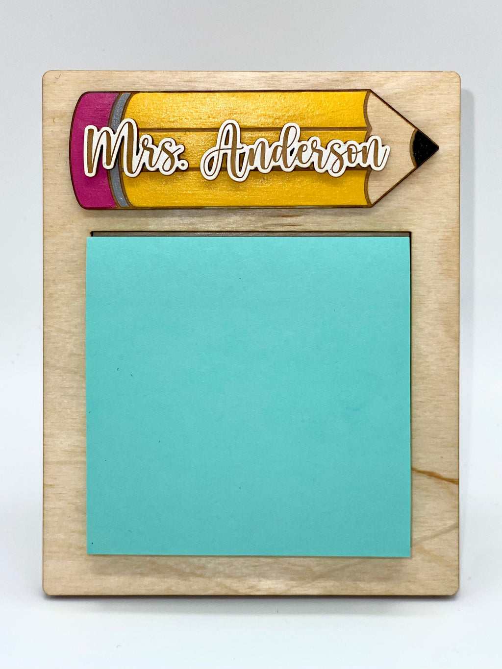 Teacher Sticky Note Pad Holder Gift | Personalized Teacher Name Gift | Student Gift For Teacher | Teacher Gift | Teacher End of Year Gift