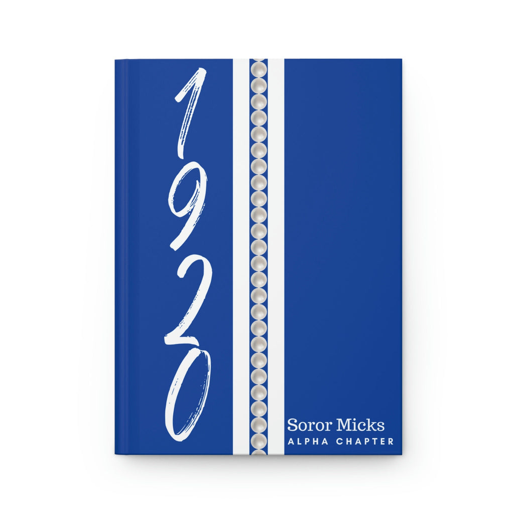 Personalized (Pearls) Zeta 1920 Jersey (Blue Cover) Hardcover Journal Matte | Diary | Blue and White | 1920 | ZPB Inspired | Sorority Gifts