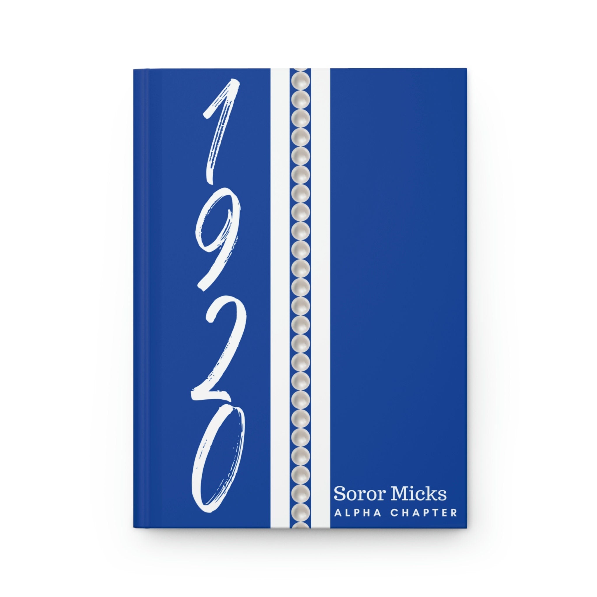 Personalized (Pearls) Zeta 1920 Jersey (Blue Cover) Hardcover Journal Matte | Diary | Blue and White | 1920 | ZPB Inspired | Sorority Gifts