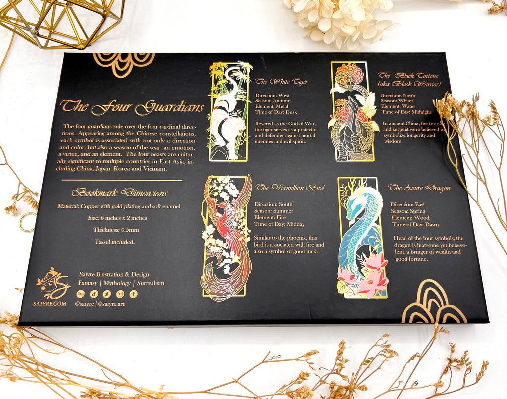 The Four Guardians Metal Bookmark Box Set | Book Lover Gift | Fantasy Collector Set | Limited Edition Mythology Based Design