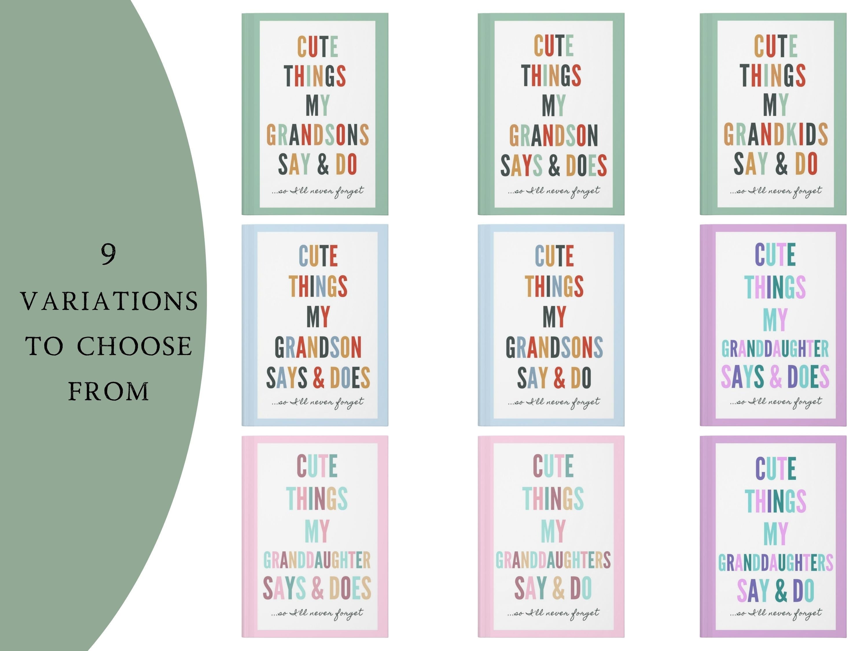 Grandparents Journal for Grandma Gift from Grandkids Memory Book Grandmother Notebook Mother's Day Gift for Nana Birthday Gift for Mom Wife