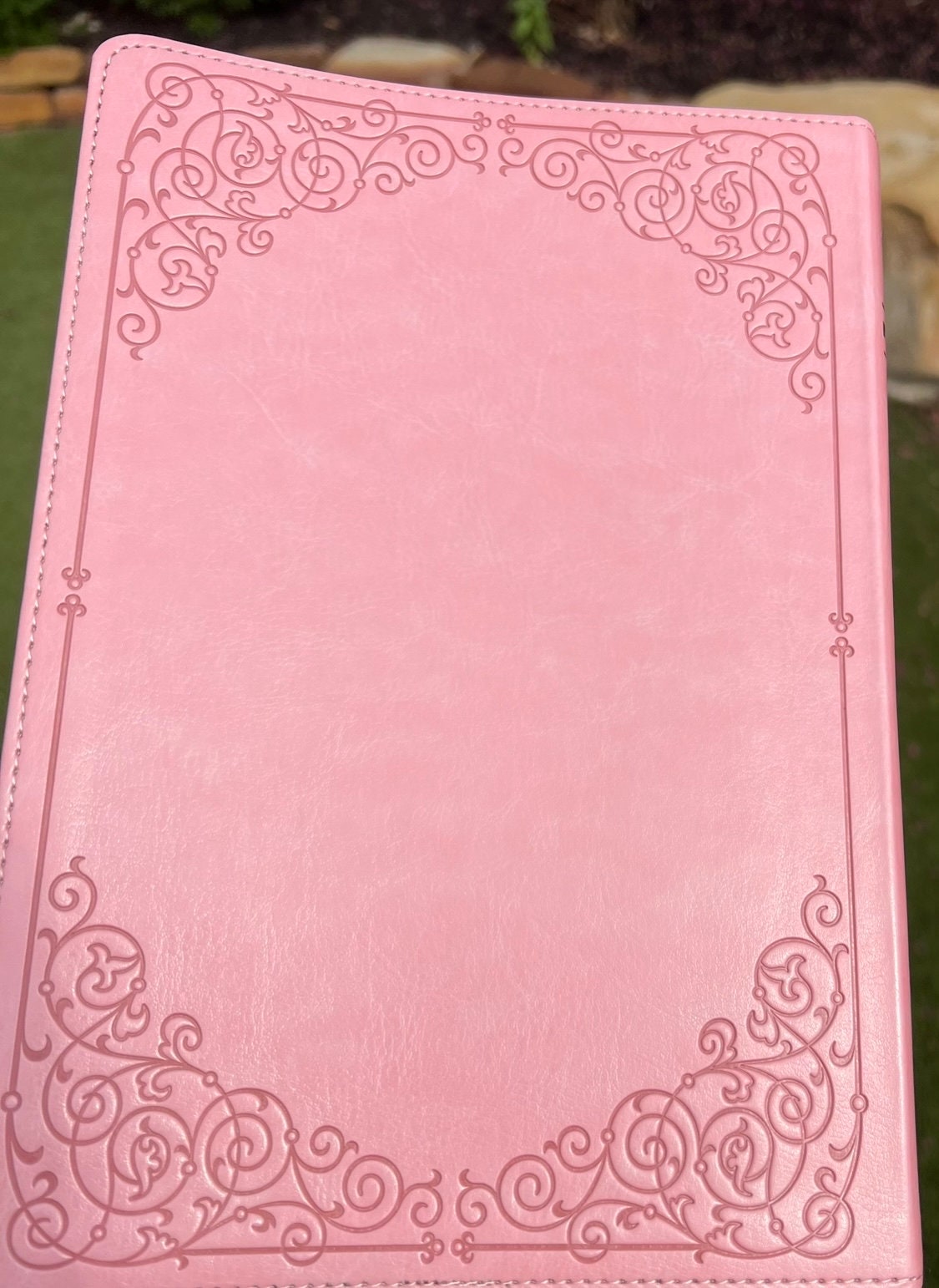 Beautiful KJV Pink Leather Soft Giant Print Bible with Ombre Tabs