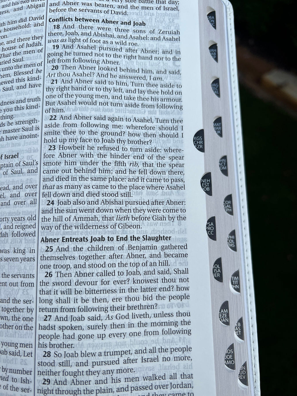 Gorgeous White KJV Holy Bible with Silver Corner Embellishments with Swarovski Crystals , Thinline Large Print Faux Leather