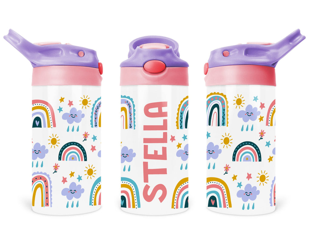 Custom Kids Water Bottle, Personalized Toddler Tumbler with Name, Children Back to School Thermos / Stainless Steel Cup for Boy and Girls