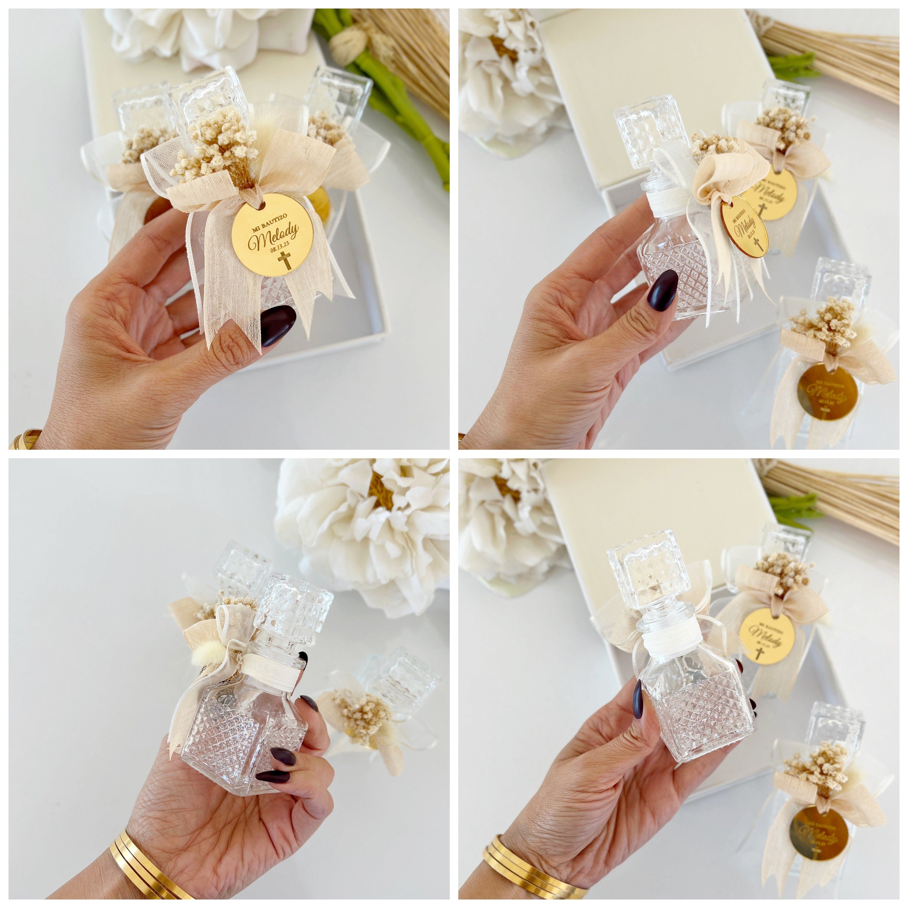 Holy Water Glass Bottle Empty, Religious Gift, Baptism Favor For Girl and Boy, Holy Communion Favor, Blessed Holy Water Bottle, Baptism Gift