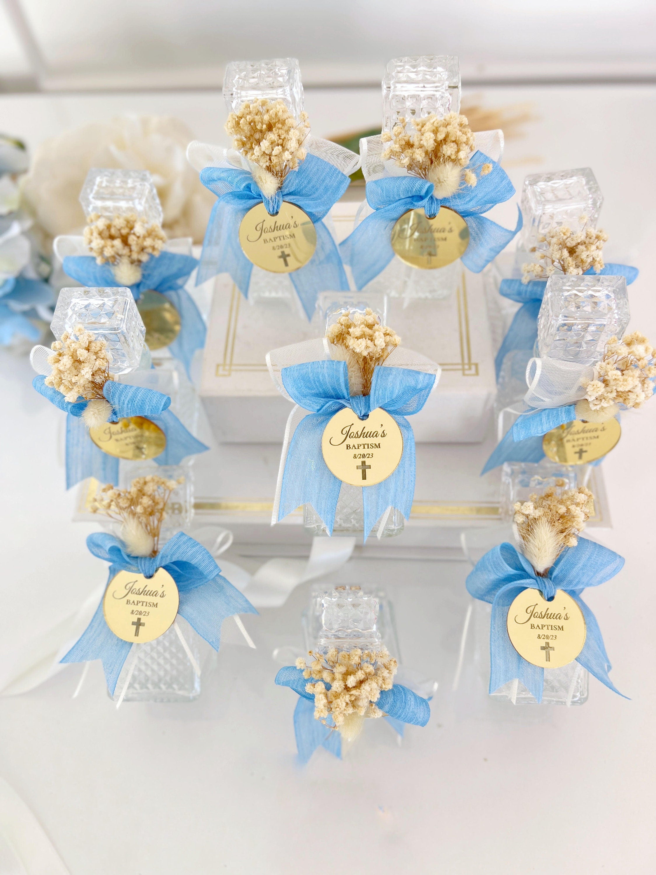 Holy Water Glass Bottle Empty, Religious Gift, Baptism Favor For Girl and Boy, Holy Communion Favor, Blessed Holy Water Bottle, Baptism Gift