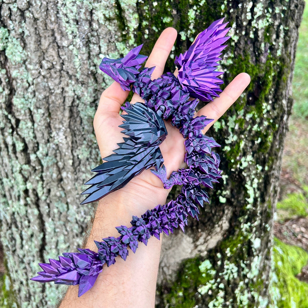 Magic Wing Crystal Dragon Glow In Dark Rainbow 3D Printed Bookshelf Decor Desk Decoration Fidget Sensory Toy Stress Cosplay Fantasy Winged