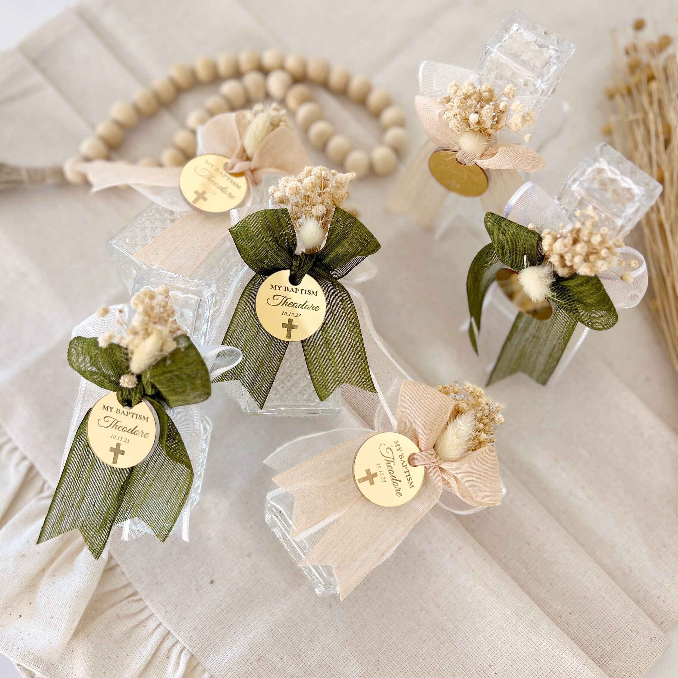 Holy Water Glass Bottle Empty, Religious Gift, Baptism Favor For Girl and Boy, Holy Communion Favor, Blessed Holy Water Bottle, Baptism Gift