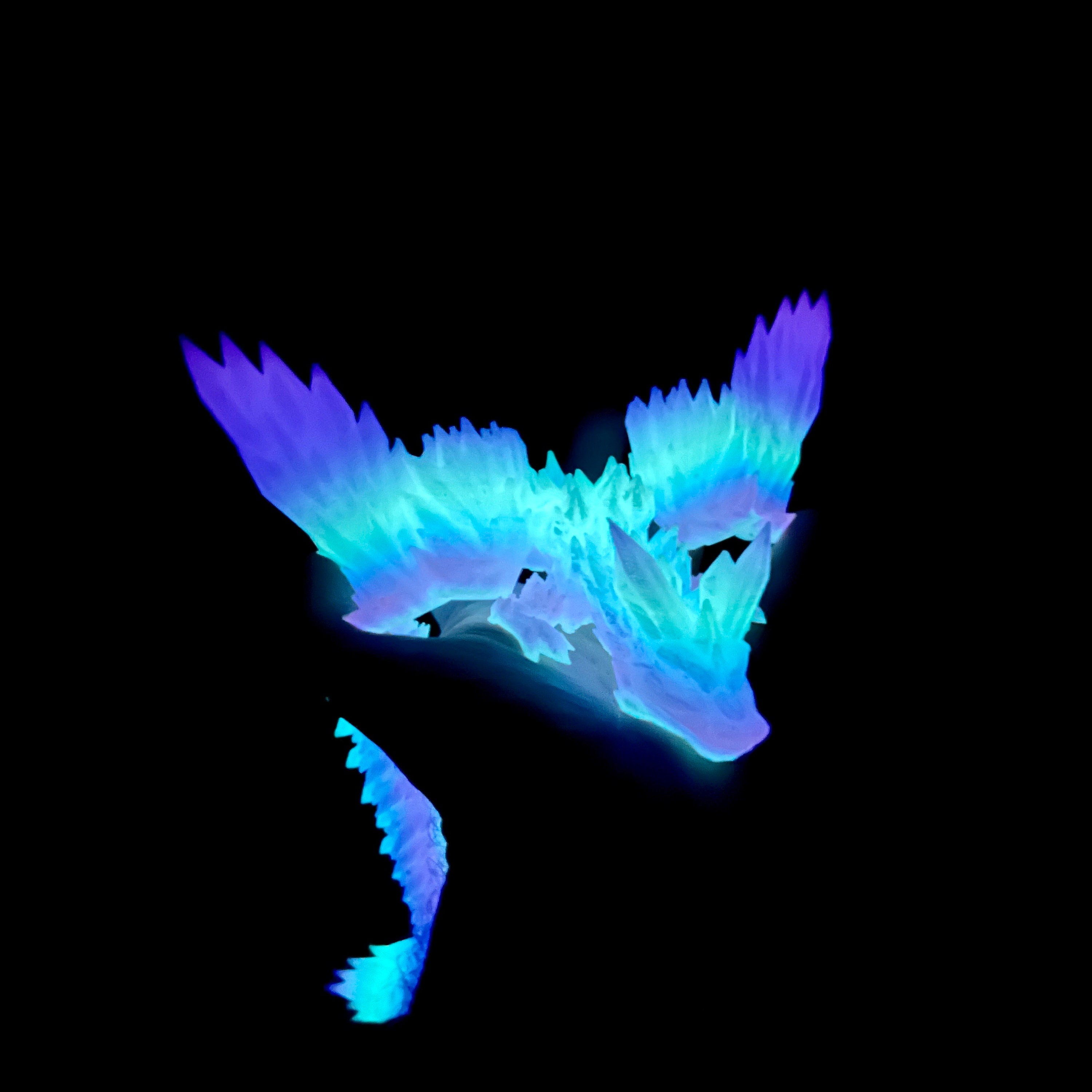 Magic Wing Crystal Dragon Glow In Dark Rainbow 3D Printed Bookshelf Decor Desk Decoration Fidget Sensory Toy Stress Cosplay Fantasy Winged