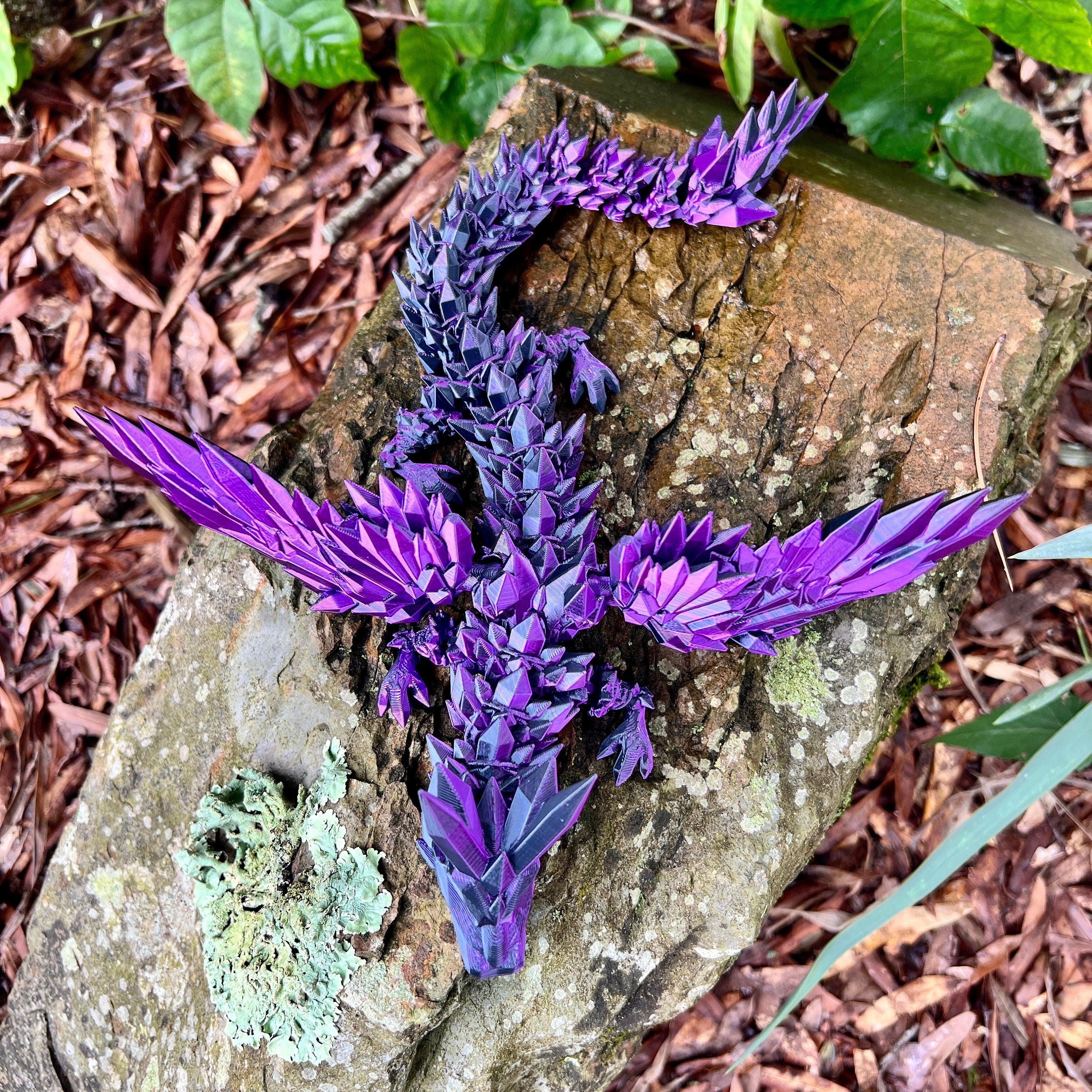 Magic Wing Crystal Dragon Glow In Dark Rainbow 3D Printed Bookshelf Decor Desk Decoration Fidget Sensory Toy Stress Cosplay Fantasy Winged