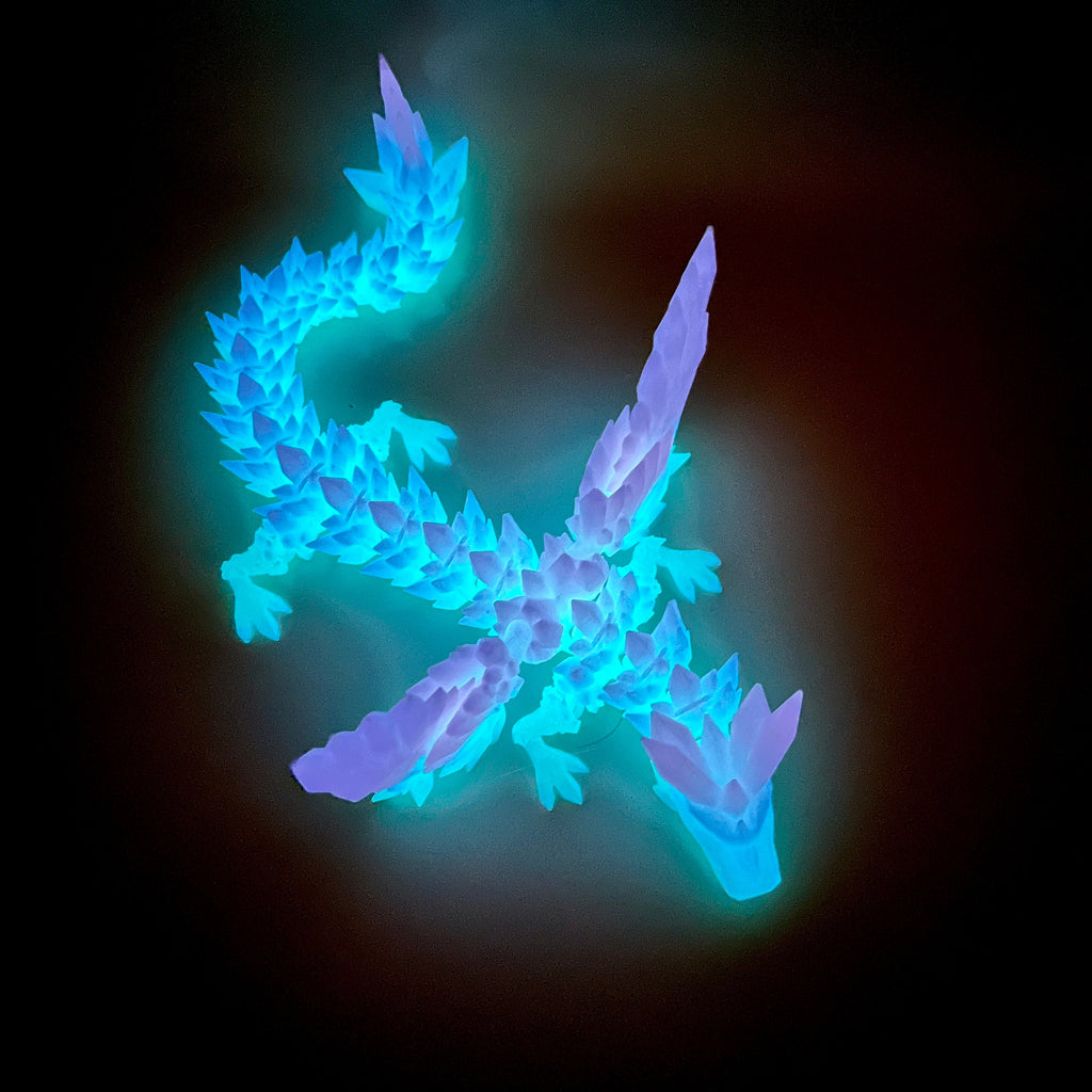 Magic Wing Crystal Dragon Glow In Dark Rainbow 3D Printed Bookshelf Decor Desk Decoration Fidget Sensory Toy Stress Cosplay Fantasy Winged