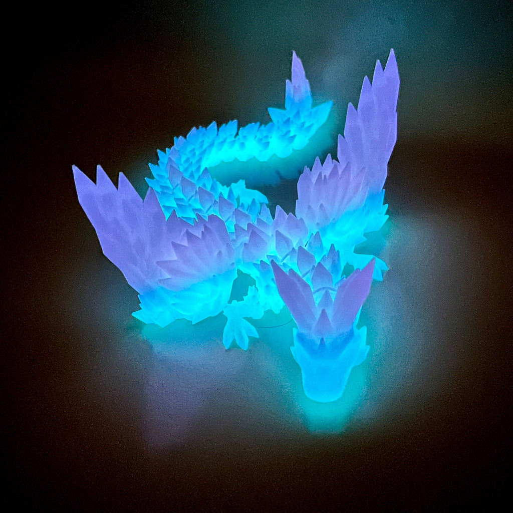 Magic Wing Crystal Dragon Glow In Dark Rainbow 3D Printed Bookshelf Decor Desk Decoration Fidget Sensory Toy Stress Cosplay Fantasy Winged
