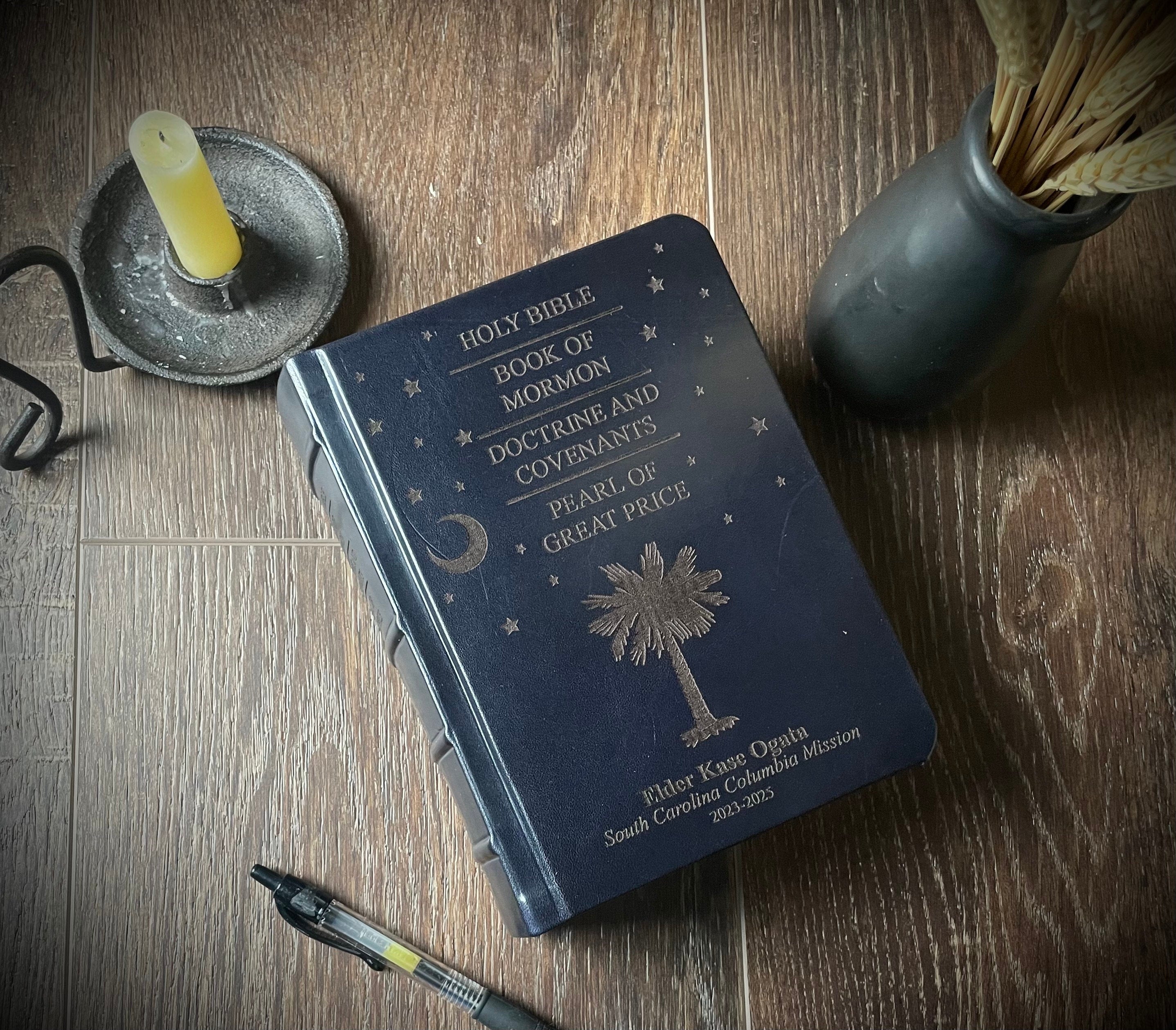 LDS Quad Leather Book of Mormon Triple Combination Holy Bible Leather LDS Scriptures Gift for Missionary Gift Called to Serve Come Follow Me