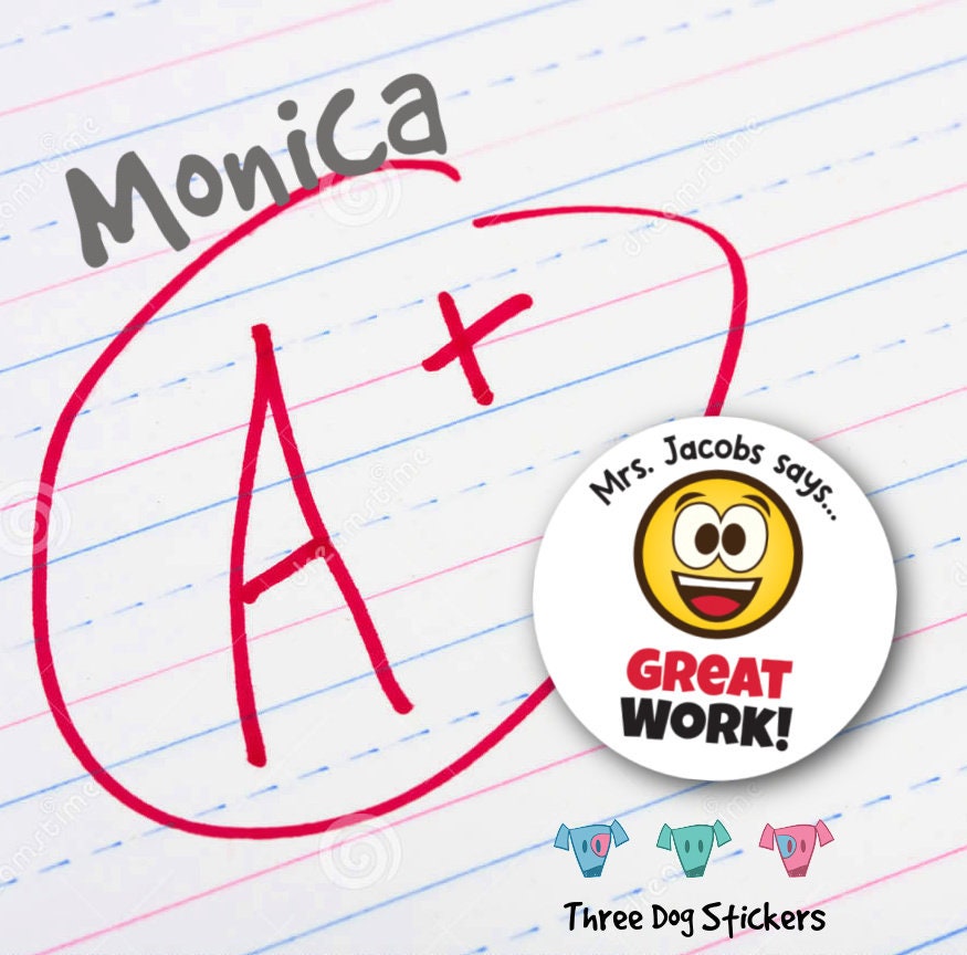 Personalized Teacher Stickers, Teacher Stickers, Reward Stickers, Teacher Name Stickers, Teacher Gift, Good Work Stickers, 192 Stickers
