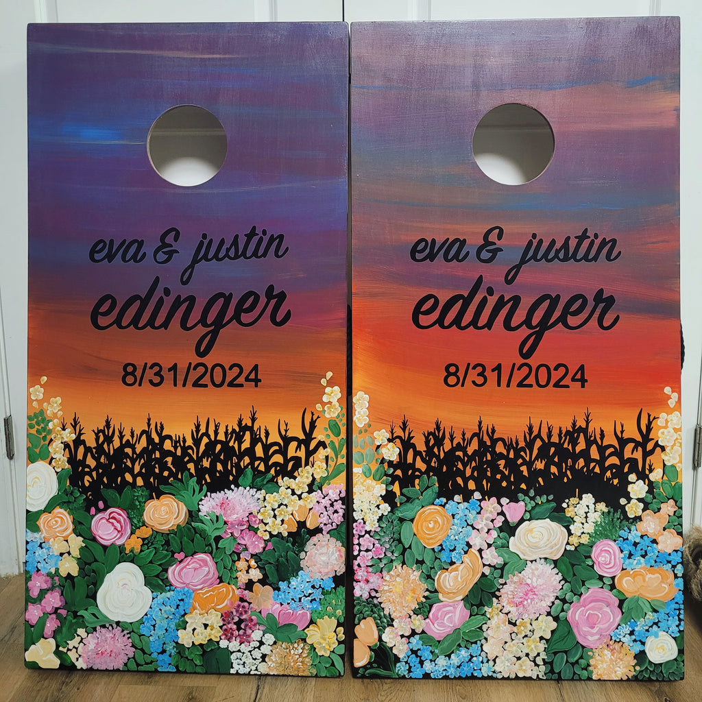 Custom Cornhole Boards, Company logo, Sport, College, House Divided, Monogram, Cornhole Set with Bags, Housewarming Gift