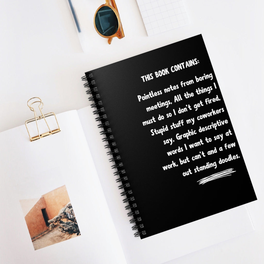 Custom Funny Work Notebook, Sarcastic Spiral Notebook, Coworker Gift, Staff Thank You Present Idea for Men/Women